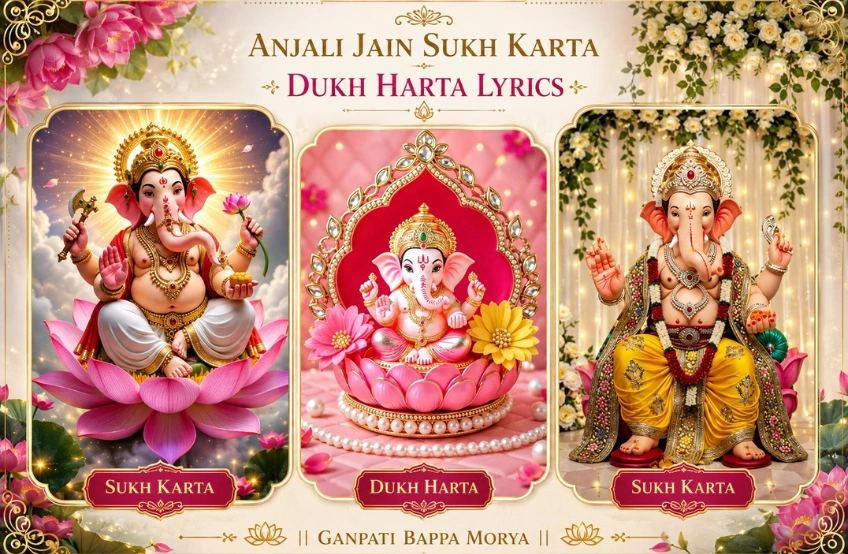 Anjali Jain Sukh Karta Dukh Harta Lyrics – गणेश आरती के पवित्र बोल हिंदी और English में Anjali Jain Sukh Karta Dukh Harta Lyrics – गणेश आरती के पवित्र बोल हिंदी और English में